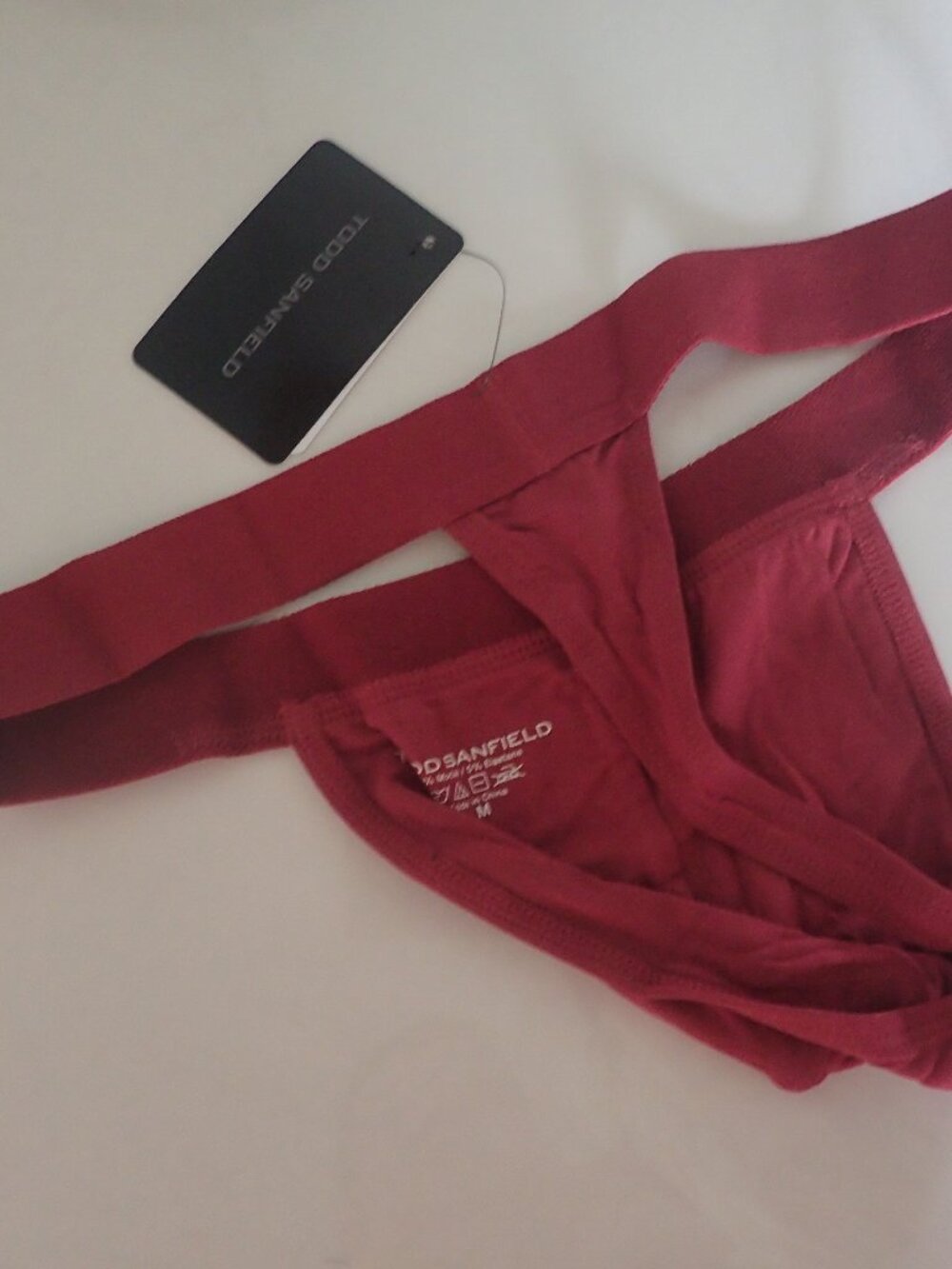 Todd Sanfield Essential Thong in Dark Brick, Size M, NWT